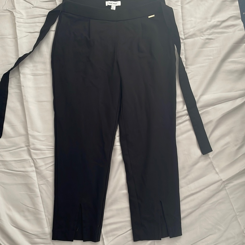 Nine West Black Pant with Built In Waist Tie, Size S